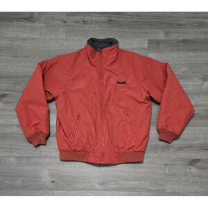 Vtg Lands End Squall Jacket Mens Medium Red Full‎ Zip Sherpa Lined Therma Check